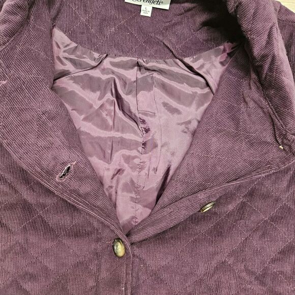 SERENGETI Womens Purple Corduroy Button Jacket Large - Picture 6 of 9